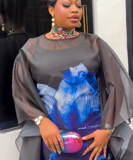 Green Floral Organza Bubu - African Wedding Guest Dress Nigerian Party Attire Engagement Photoshoot