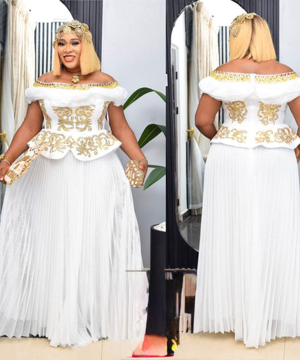 Black Off-Shoulder Embellished Pleated Twirl A-Line Dress: Wedding Guest Attire Engagement Ceremony Birthday Photoshoot