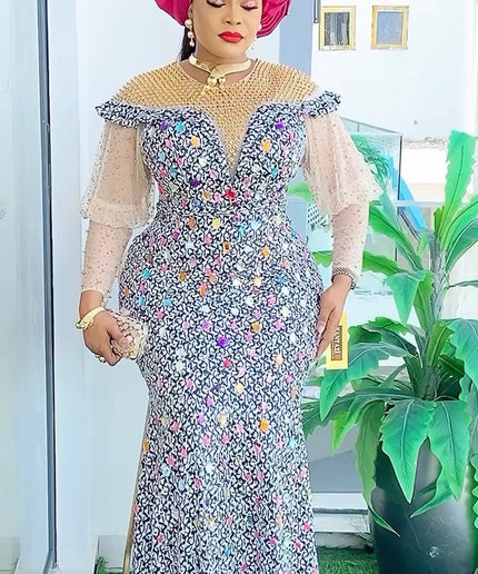 Sequin Peplum Mermaid Dress | Wedding Mother of The Bride Birthday Party