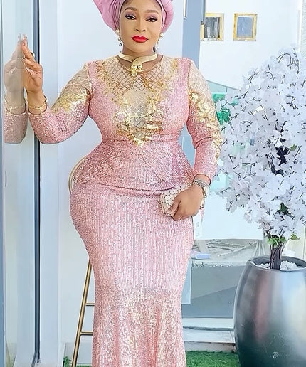 Sequin Peplum Mermaid Dress | Wedding Mother of The Bride Birthday Party