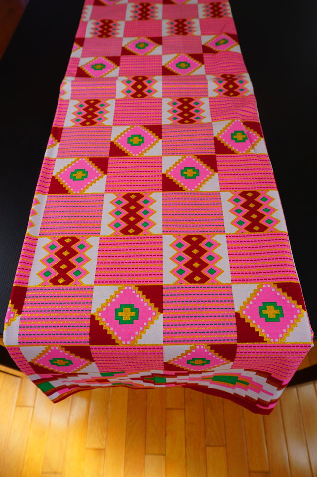 Metallic Pink Kente Fabric by The Yard Cotton