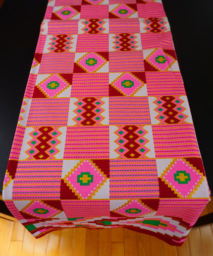 Metallic Pink Kente Fabric by The Yard Cotton