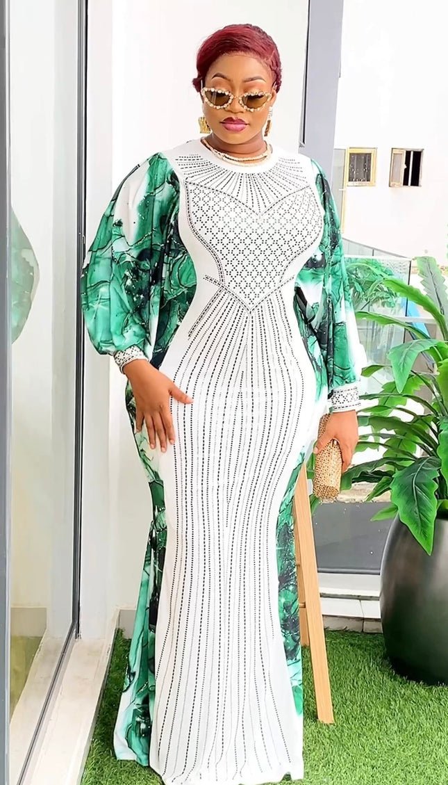 White Rhinestone Wedding Guest Maxi Dress | Cocktail Anniversary Reception Gala Dinner Birthday Party Dinner