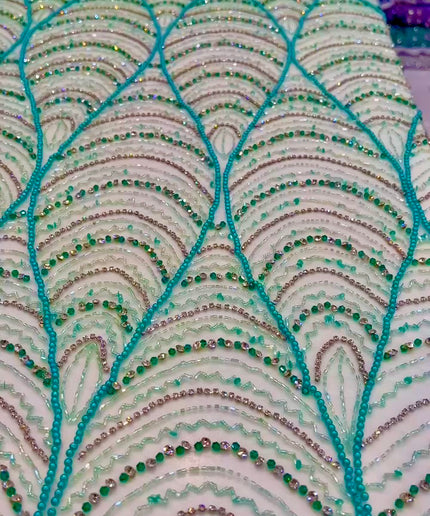 Swarovski Crystal Hand-Beaded Fabric Dressmaking | Wedding Evening Gown Birthday Pageant Prom Dress