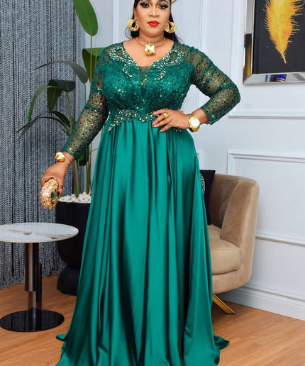 Sequin Applique Maxi Gown