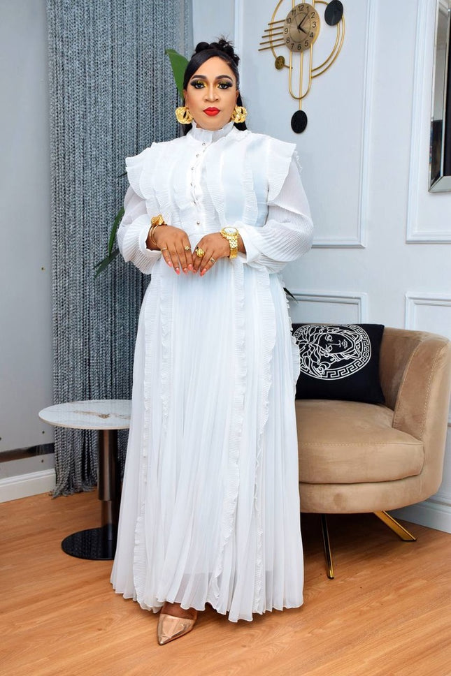 Ruffle White Maxi Dress