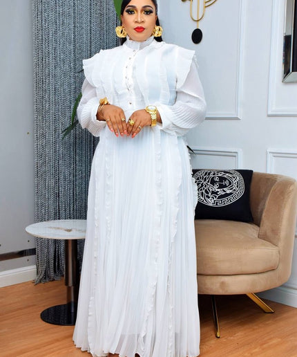Ruffle White Maxi Dress