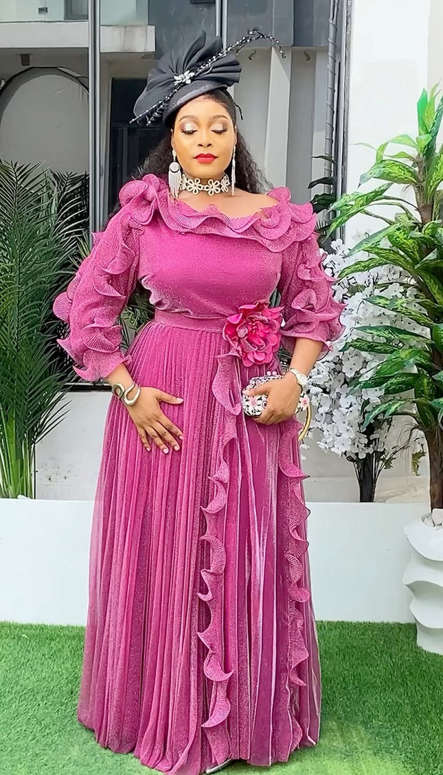 Off Shoulder Ruffle Maxi Dress | Women Fashion Dresses Wedding Guest Birthday Party Celebrant Photoshoot