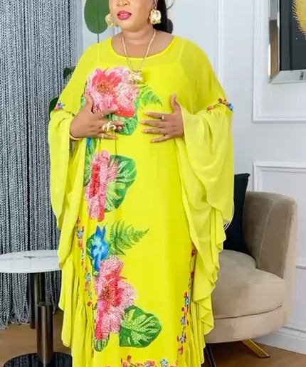 Embellished Maxi Kaftan Dress | Wedding Guest Party Birthday Mother of The Bride Graduation Photoshoot