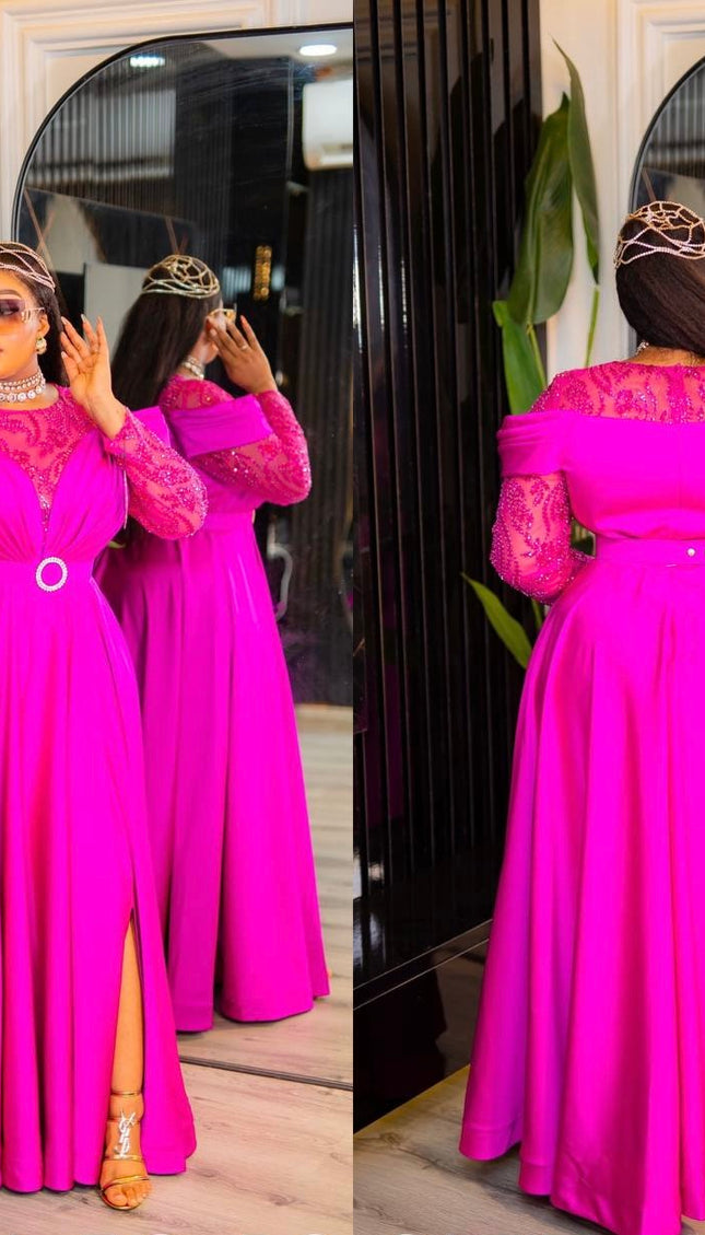 Off The Shoulder Sequin Wedding Guest Dress, Plus Size Mother of The Bride A-Line Gown, Curvy Dresses for Birthday Gala Party Anniversary Graduation