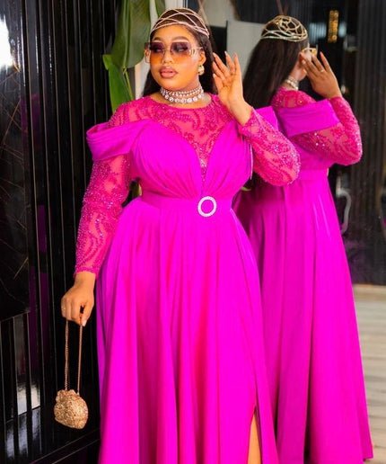 Off The Shoulder Sequin Wedding Guest Dress, Plus Size Mother of The Bride A-Line Gown, Curvy Dresses for Birthday Gala Party Anniversary Graduation