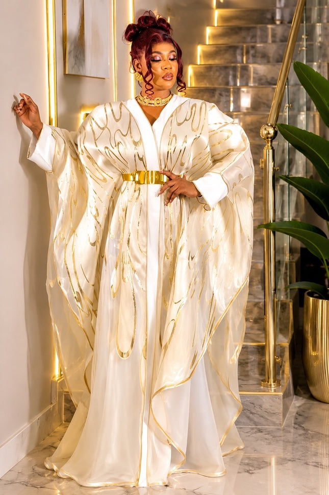 Fabulous Black & Gold Brocade Kaftan Maxi Dress, African Bubu Wedding Guest Attire Mother of The Groom Birthday Party 2-Piece Outfit