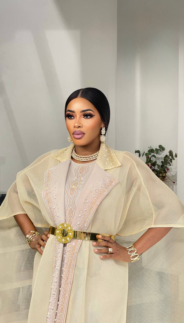 Embellished 2 Piece Maxi Dress for Special Occasion Birthday Dinner Anniversary Photoshoot