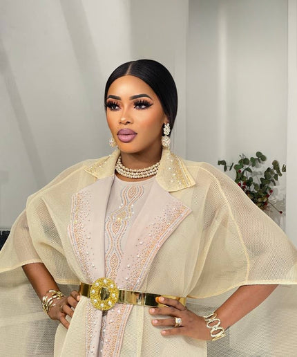 Embellished 2 Piece Maxi Dress for Special Occasion Birthday Dinner Anniversary Photoshoot