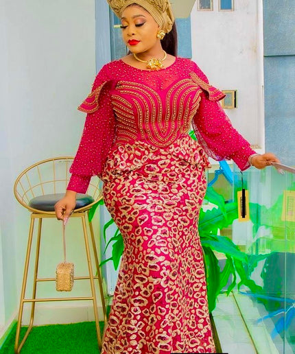 Red Sequin Embellished Mermaid Dress | Wedding Birthday Party Mother of Bride