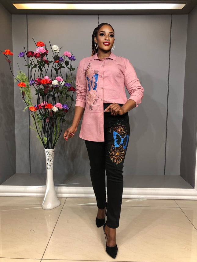 Embellished Shirt and Pants Lycra Stretch