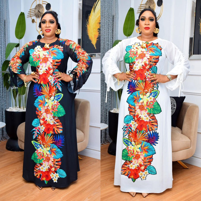Embellished Maxi Kaftan Dress Ruched Sleeves | Wedding Guest Party Birthday Mother of The Bride Graduation Photoshoot