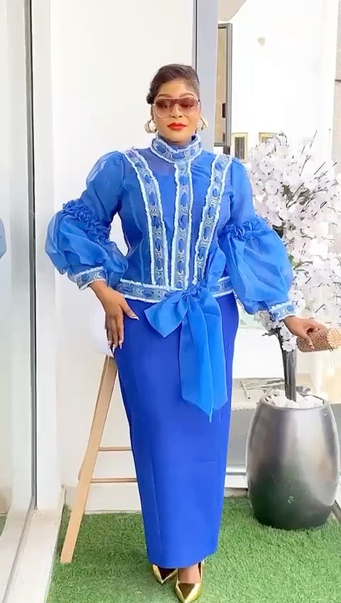 Dramatic Sleeve Bow Embellished Maxi Dress | Women's Fashion Wedding Guest Party Birthday Gala Graduation Celebrant