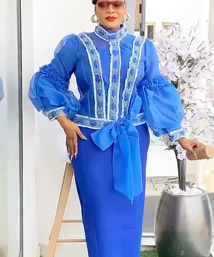 Dramatic Sleeve Bow Embellished Maxi Dress | Women's Fashion Wedding Guest Party Birthday Gala Graduation Celebrant