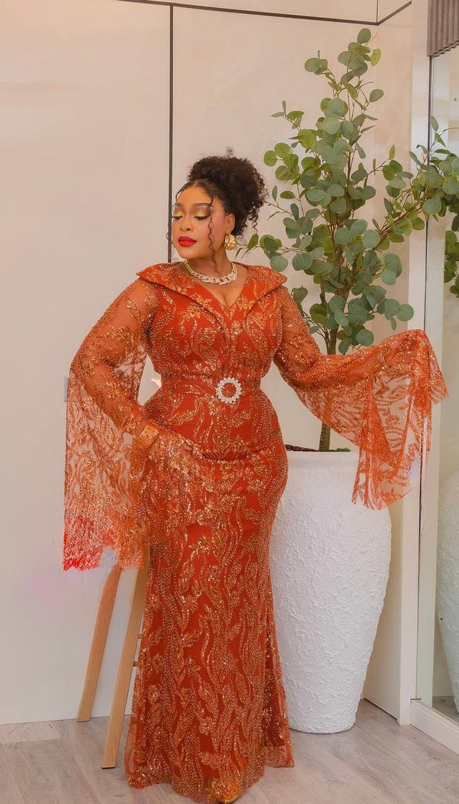 White Sequin Wide Sleeve Maxi Dress: Mother of The Bride or Groom Wedding Guest Birthday Party