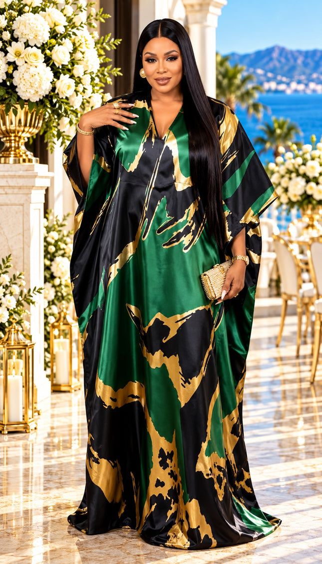 Luxury Yellow Brocade Kaftan Dress Bubu African Wedding Guest Attire Mother of The Bride Holiday Cocktail Party Outfit Floor-Length Formal Evening Gown Plus Size