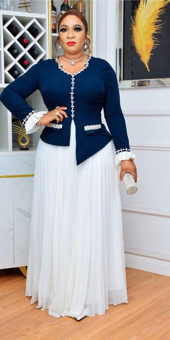 Rhinestone Embellished Pleated Maxi Dress, Mother of The Bride A-Line Gown