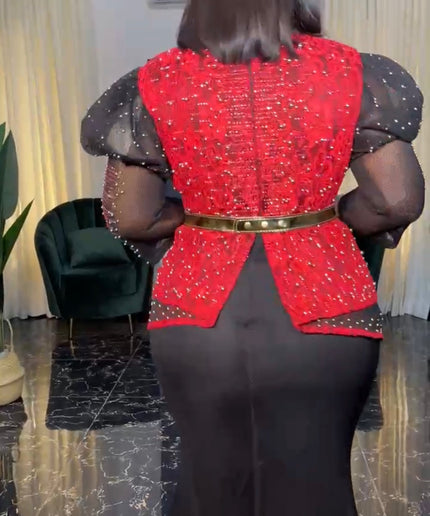 Sparkly Rhinestone Black Maxi Dress for Weddings Parties Cocktails Dinners