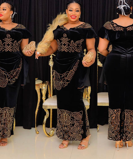 Burgundy Velvet Rhinestones Wrap Dress for Wedding Birthday Cocktail Party
