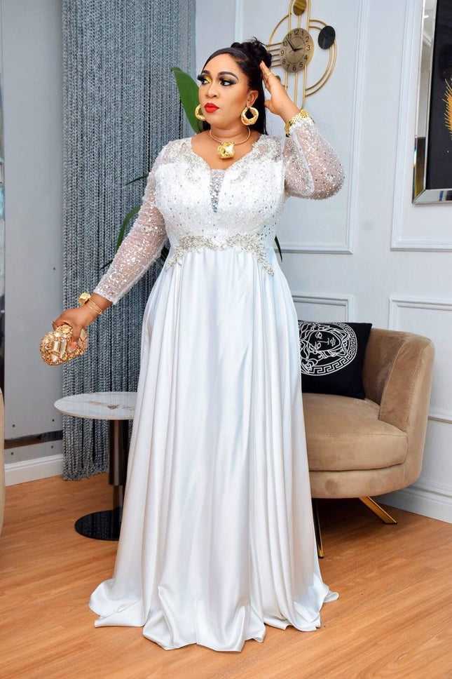 Sequin Applique Maxi Gown