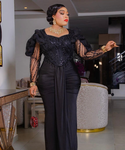 Red Beaded Ruffle Sleeve Ruched Draped Evening Dress: Mother of The Bride Wedding Guest Cocktail Party