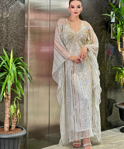 Sparkly Sequin Embellished Kaftan, Rich Aunty Bubu African Wedding Guest Dress Nigerian Party Attire,
