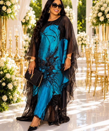 Glamorous Gold Brocade Floral Kaftan Dress, African Bubu Wedding Attire Birthday Dinner Party Outfit