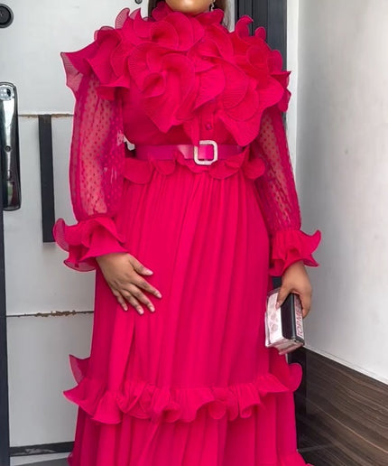 Ruffle Maxi Dress | Dresses for Women Birthday Party Photoshoot Graduation Wedding