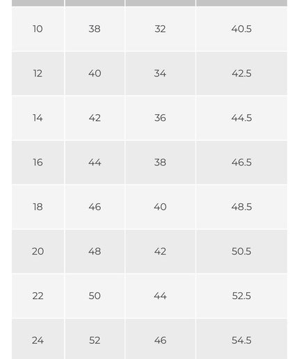 SIZE CHART