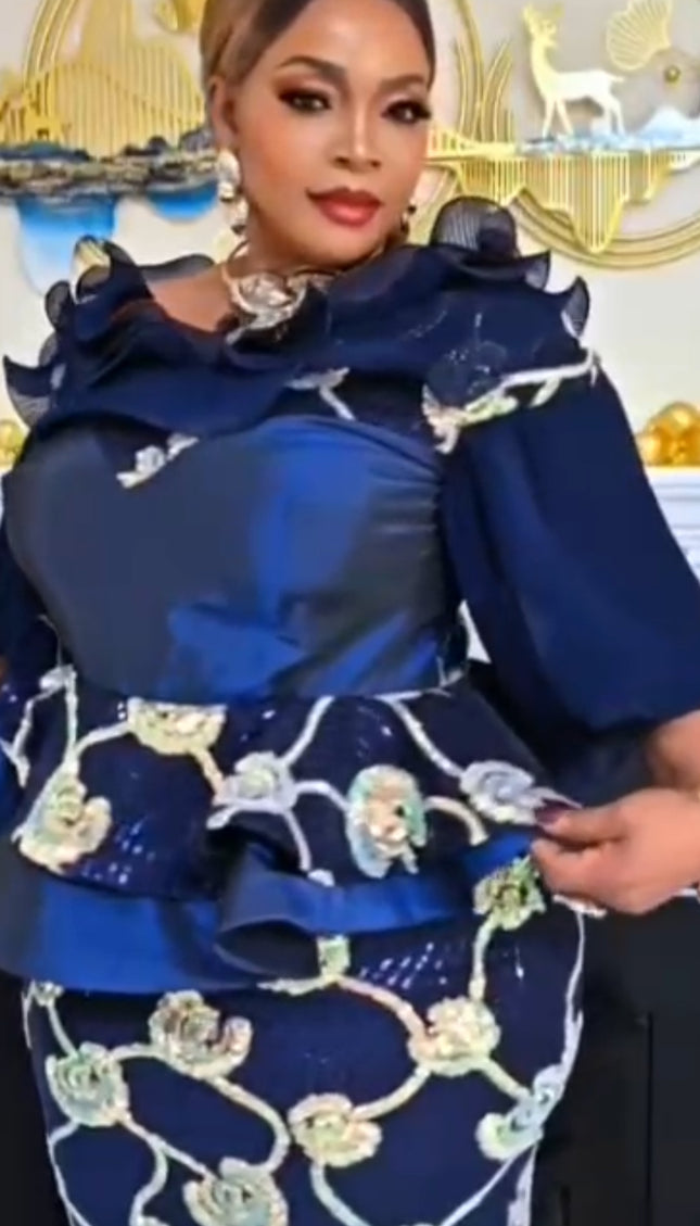 Sequin Ruffle Peplum Mermaid Dress for Wedding Guest Birthday Party Anniversary Birthday Photoshoot