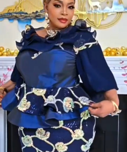 Sequin Ruffle Peplum Mermaid Dress for Wedding Guest Birthday Party Anniversary Birthday Photoshoot