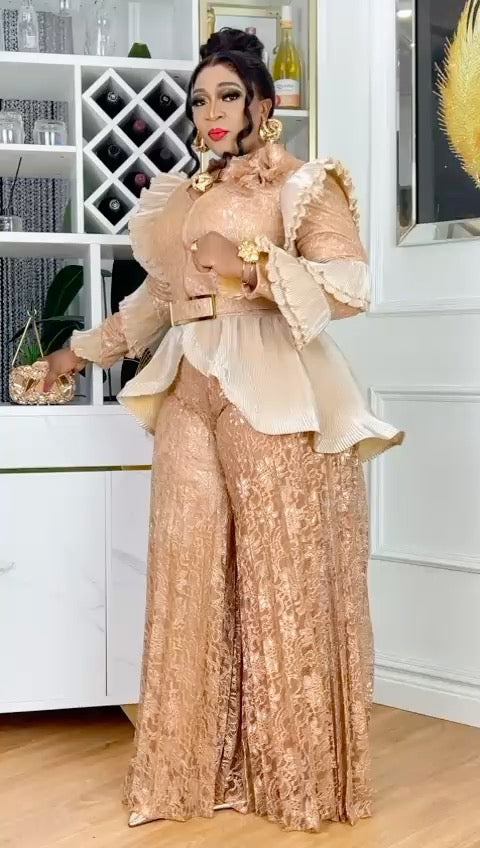 Classy Metallic Sequin Wide Leg Jumpsuit | Women's Fashion Birthday Party Wedding Guest