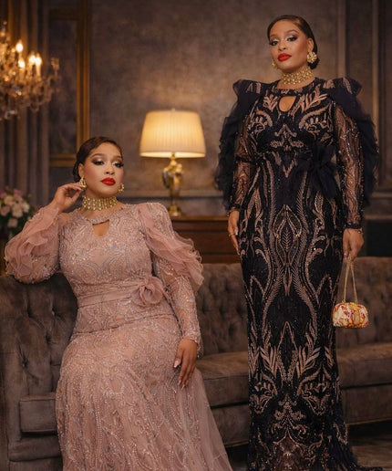 Dramatic Ruffle Sleeve Embellished Party Dress: Wedding Guest Mother of The Bride Cocktail Birthday Formal Turkey Evening Gown