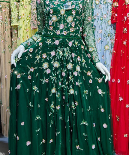 Statement Red Embellished Long Sleeve A-Line Gown: Mother of The Bride or Groom Birthday Party Celebrant Photoshoot Wedding Guest