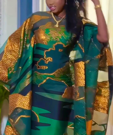 African Bubu Dress Metallic Brocade - Nigerian Wedding Guest Attire Mother of The Bride Outfit Cocktail Reception Birthday Party Photoshoot Celebrant