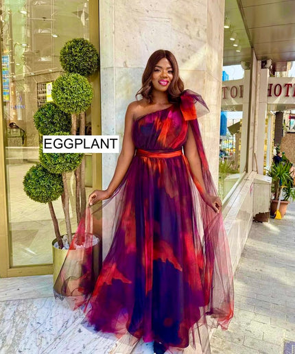 Off-The-Shoulder A-Line Maxi Gown | Summer Wedding Guest Mother of The Bride Prom Graduation