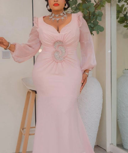 Black Embellished Ruched Mermaid Dress: Mother of The Groom Wedding Guest Attire Formal Evening Gown