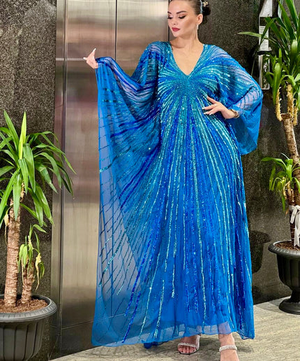 Sparkly Sequin Embellished Kaftan, Rich Aunty Bubu African Wedding Guest Dress Nigerian Party Attire,