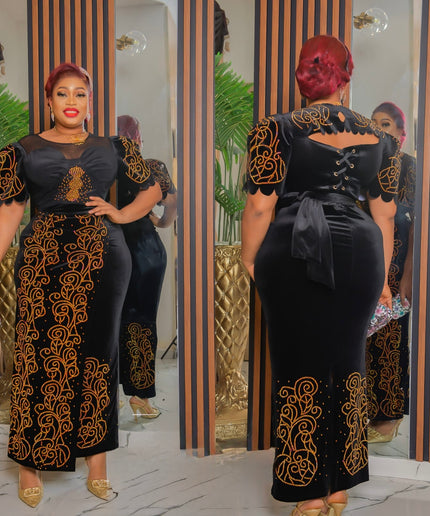 Green Embellished Corset Maxi Dress for African Wedding Guest Nigerian Engagement Ceremony Birthday Photoshoot Dinner Party Reception