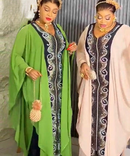 Kaftan with Rhinestone Embellishments | African Party Wedding Guest Bridal Mother of The Bride Birthday Celebration