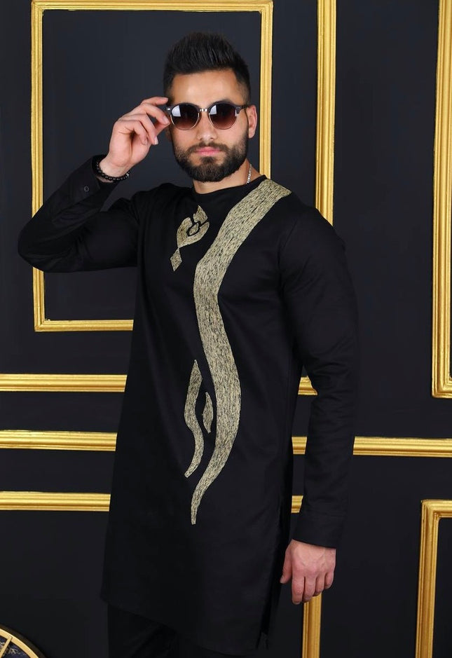 African Men's Clothing White Cotton Embroidered Shirt & Pants | Wedding Groom, Groomsmen, Guest Birthday Party