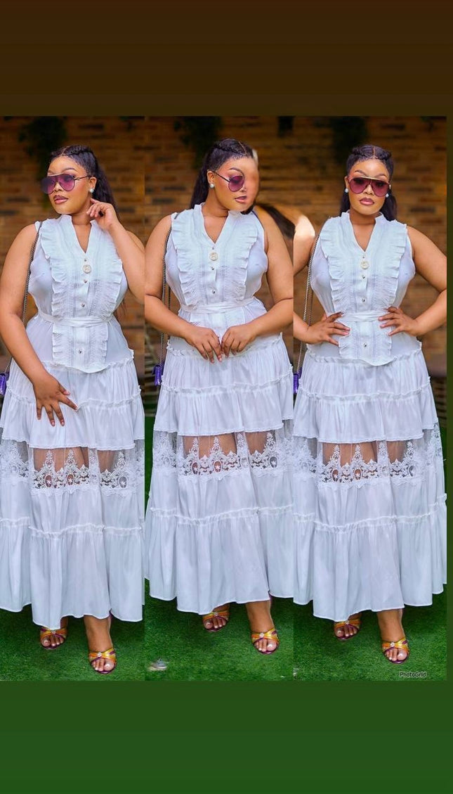White Sleeveless Pleated Twirl Skater Maxi Dress: Summer Wedding Guest Birthday Party Cocktail Gala Dinner Graduation Outfit