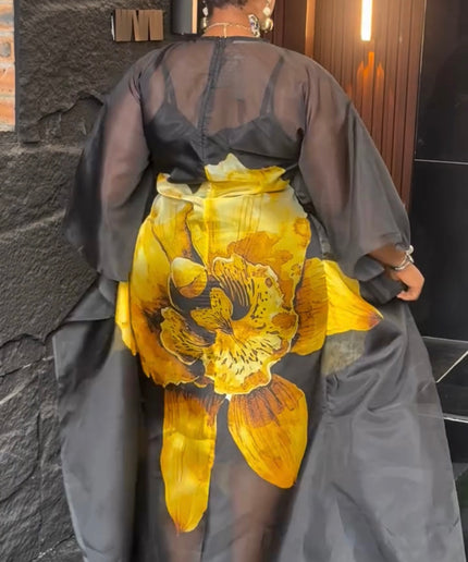 Green Floral Organza Bubu - African Wedding Guest Dress Nigerian Party Attire Engagement Photoshoot