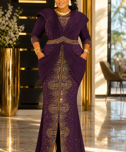 Make An Entrance White Structured Shoulder Crystal Embellished Maxi Dress - Wedding Birthday Outfit Cocktail Party Formal Evening Gown