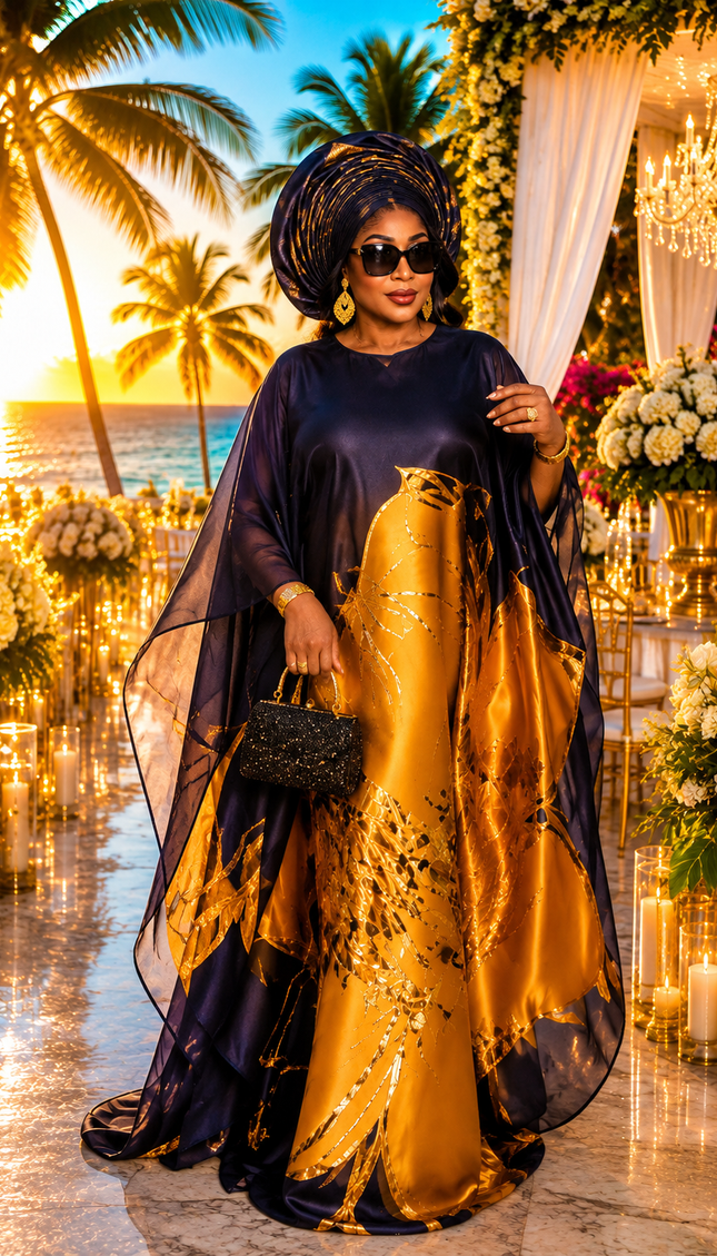 Blue Brocade Floral Kaftan Maxi Dress African Bubu Wedding Guest Attire Mother of The Bride Birthday Party Celebrant Photoshoot